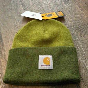 Carhartt Knit cuffed beanie, sewn in logo, two tone green - OSFM